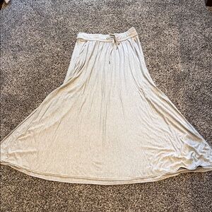 Athleta Cream Drawstring Waist Maxi Skirt